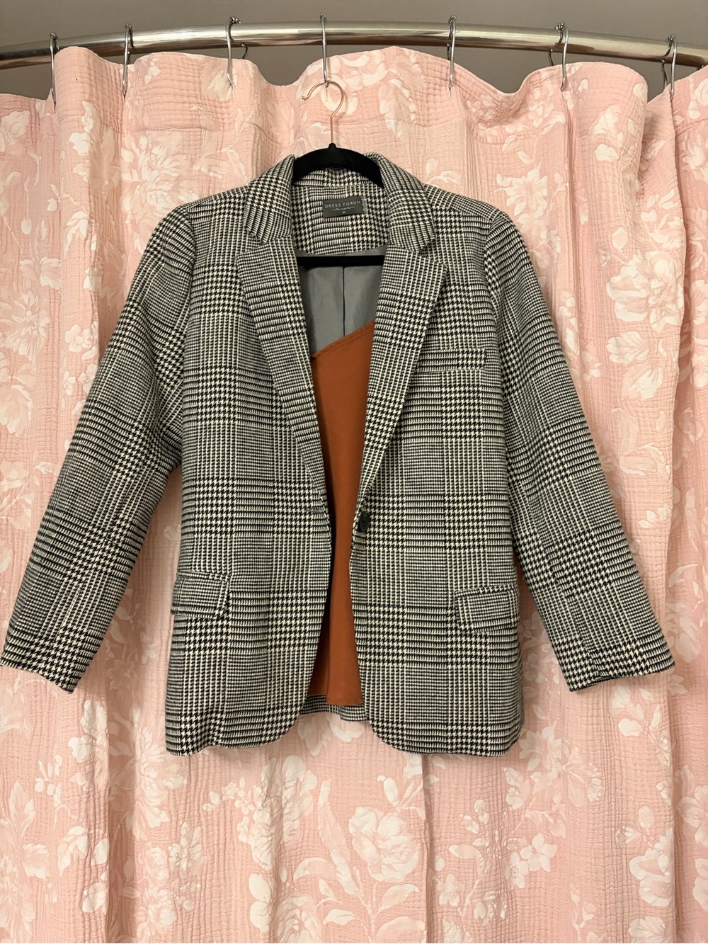 Dress Forum Black & White Glen Check Blazer